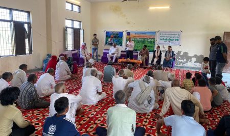 FASC Faculty and students taking part in discussion with farmers in village Makdola. Four faculty members, 9 students and 72 farmers (21 women) participated (85).
